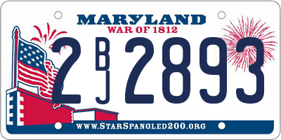 MD license plate 2BJ2893