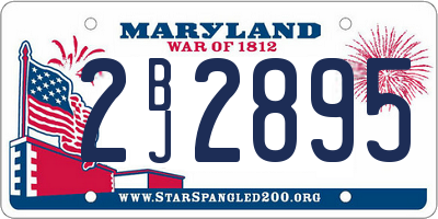 MD license plate 2BJ2895