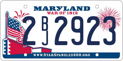 MD license plate 2BJ2923