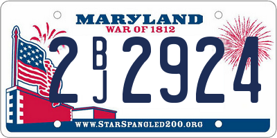 MD license plate 2BJ2924