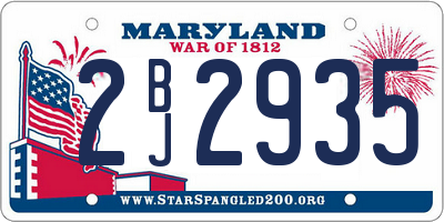 MD license plate 2BJ2935