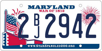 MD license plate 2BJ2942