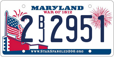 MD license plate 2BJ2951