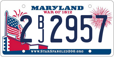 MD license plate 2BJ2957