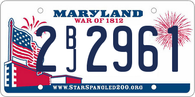 MD license plate 2BJ2961