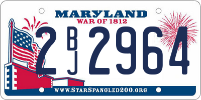 MD license plate 2BJ2964