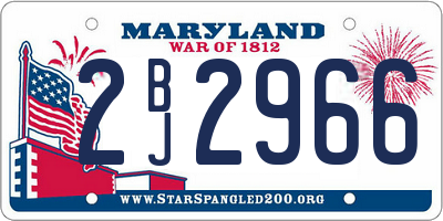 MD license plate 2BJ2966