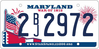 MD license plate 2BJ2972