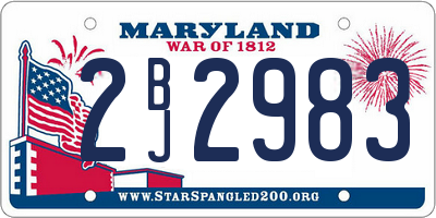 MD license plate 2BJ2983