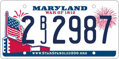 MD license plate 2BJ2987