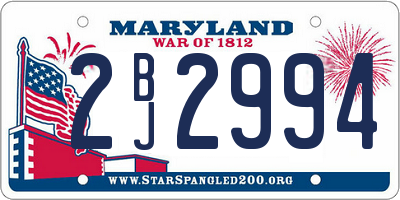 MD license plate 2BJ2994