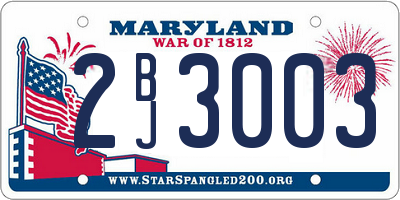 MD license plate 2BJ3003