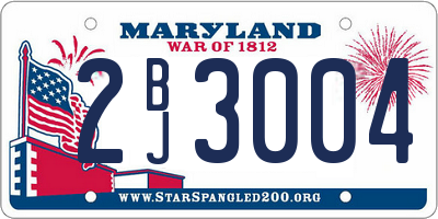 MD license plate 2BJ3004
