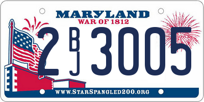 MD license plate 2BJ3005