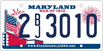 MD license plate 2BJ3010