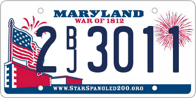 MD license plate 2BJ3011