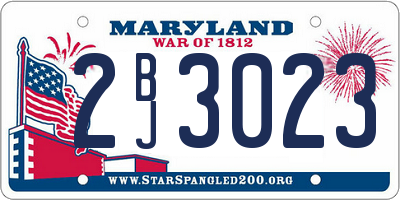 MD license plate 2BJ3023