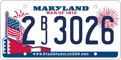 MD license plate 2BJ3026
