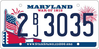 MD license plate 2BJ3035