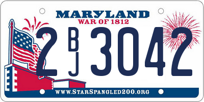 MD license plate 2BJ3042