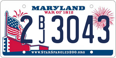 MD license plate 2BJ3043