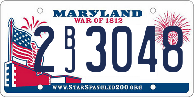 MD license plate 2BJ3048