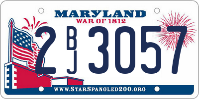 MD license plate 2BJ3057