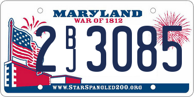 MD license plate 2BJ3085