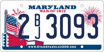 MD license plate 2BJ3093