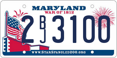 MD license plate 2BJ3100