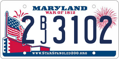 MD license plate 2BJ3102
