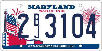 MD license plate 2BJ3104