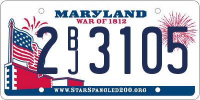 MD license plate 2BJ3105