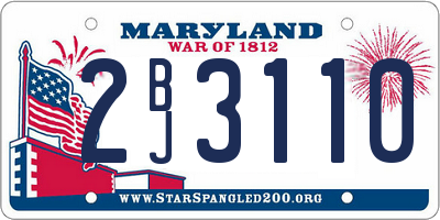MD license plate 2BJ3110