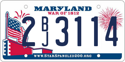 MD license plate 2BJ3114