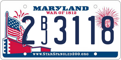 MD license plate 2BJ3118