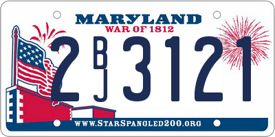 MD license plate 2BJ3121