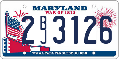 MD license plate 2BJ3126