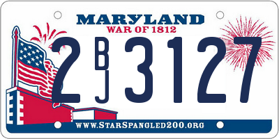 MD license plate 2BJ3127