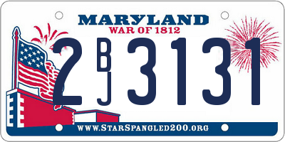 MD license plate 2BJ3131