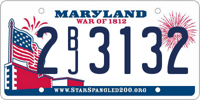 MD license plate 2BJ3132