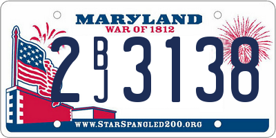 MD license plate 2BJ3138
