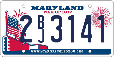 MD license plate 2BJ3141