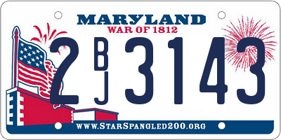 MD license plate 2BJ3143