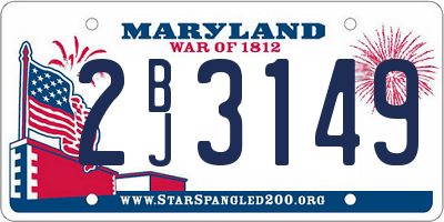MD license plate 2BJ3149