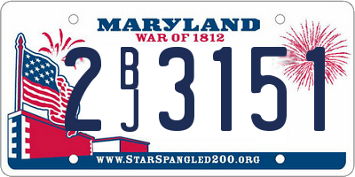 MD license plate 2BJ3151