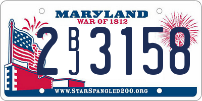 MD license plate 2BJ3158