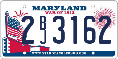 MD license plate 2BJ3162