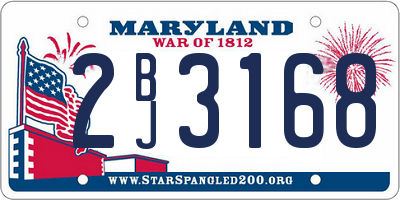 MD license plate 2BJ3168