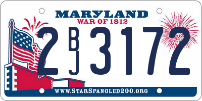 MD license plate 2BJ3172